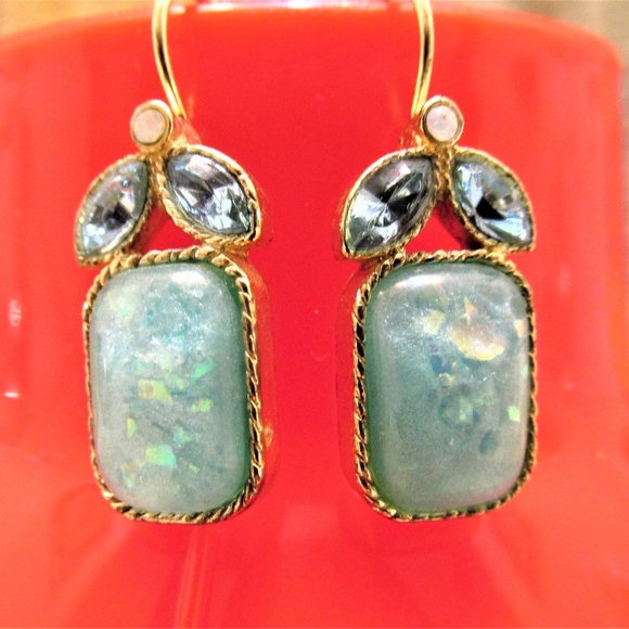 Translucent Turquoise Earrings - Picture 1 of 3